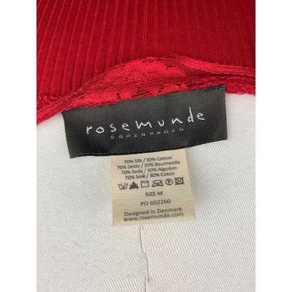 Women’s Rosemunde Red Long Sleeve Lace Top Size M - Picture 7 of 7